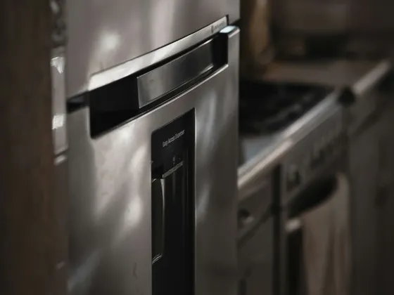 Stainless steel home refrigerator with water dispenser, ready for service