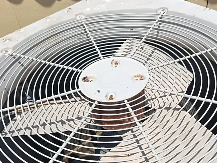 Condenser fan inspection during preventive AC maintenance